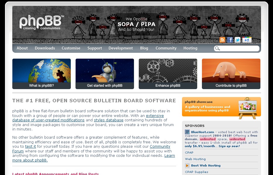 Foros phpBB tambien en contra de la ley SOPA