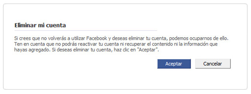 Paso 1 eliminar cuenta facebook